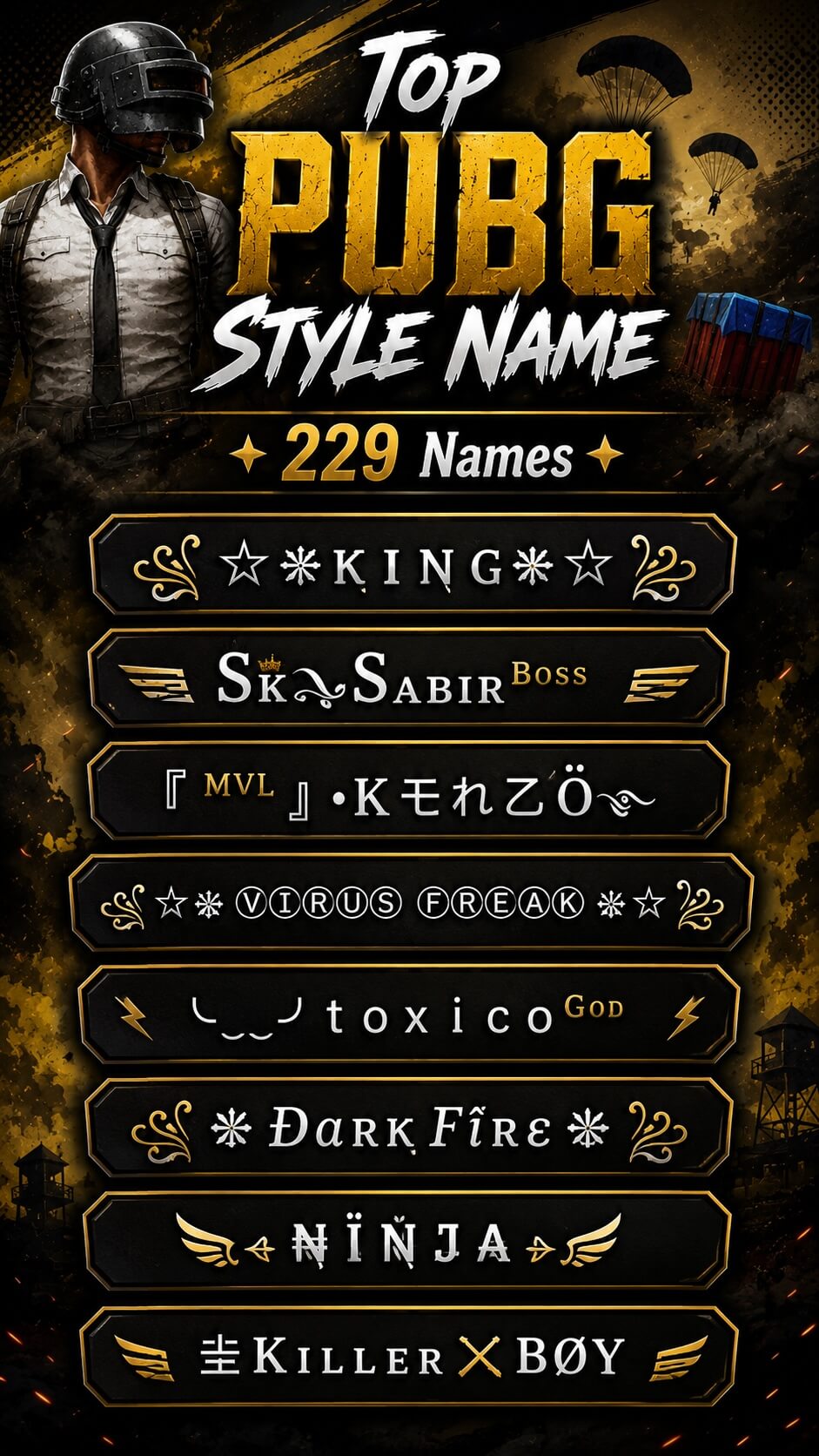 Top PUBG Name Style